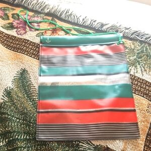 Waterproof Bag Long green handle red green black striped Good For Boat Cruise